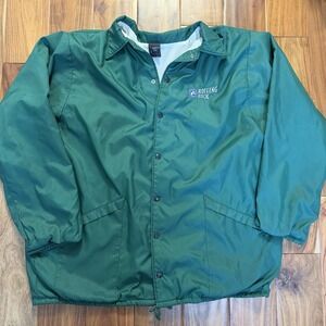 Vintage Aristo Jac Rolling Rock Beer Coach Jacket Green Pockets Size XL